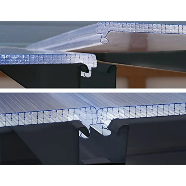 CANOPIA Aluminium Terrassenüberdachung 300x1276 cm, 8-mm-Doppelsteg-Polycarbonat, UV-geschützt, grau – Bild 5