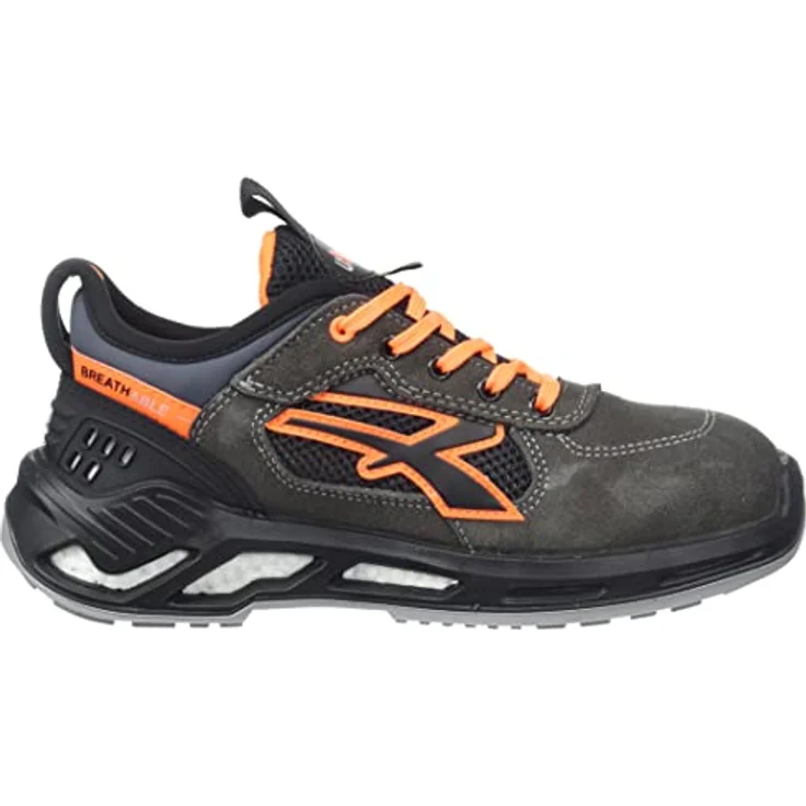 U-Power RYDER ESD S1P SRC Arbeitsschuh, Sicherheitshalbschuh aus Veloursleder, atmungsaktiv, wasserabweisend, schwarz – Bild 6