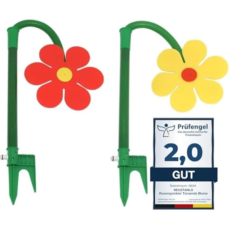 NEUSTANLO Rasensprenger Tanzende Blume 4er Pack | Bewässerung Sprenger beweglich | Farblich Sortiert