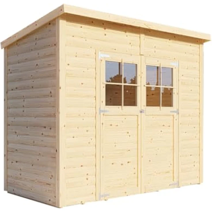 BERTILO Gartenhaus Alster 2, BxT: 252x137 cm, Elementbauweise, Pultdach, naturbelassen – Bild 2