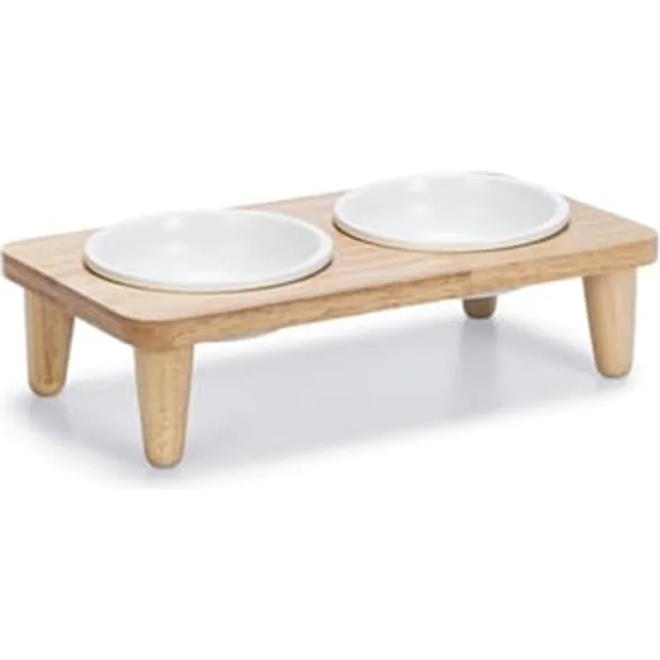 Designed by Lotte Dinnerset Djeha, Katzenfutternapf aus Holz, Futterautomat für Haustiere