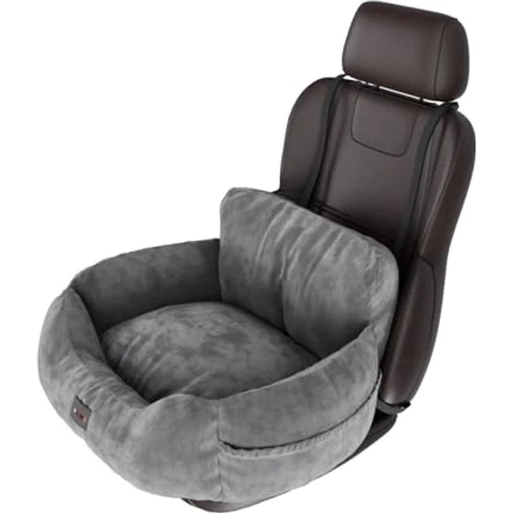 BENNO Hundesitz BUDDY Auto, quadratischer Autositz in Anthrazit, waschbar, rutschfest, 55x45x30 cm, Polyester – Bild 3