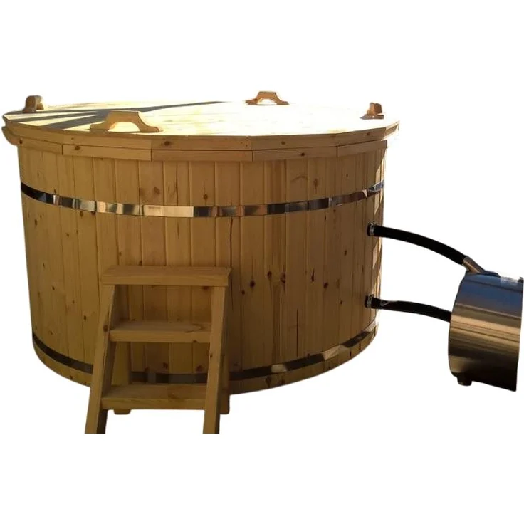 JVmoebel Whirlpool-Badewanne Blubberbad Spa-Bad, leistungsstarke Blubberfunktion, rund, Braun, Made in Europe