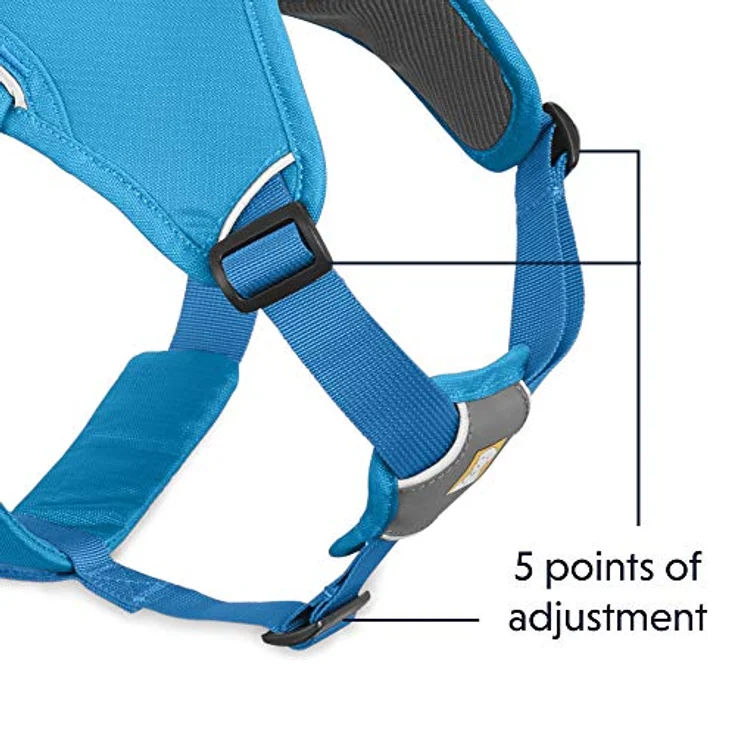 Ruffwear Mehrzweck-Hundegeschirr, Raues Gelände, Arbeitshunde, Miniatur Hunderassen, Größenverstellbar, Größe: XXS, Blau, Web Master Geschirr… – Bild 4