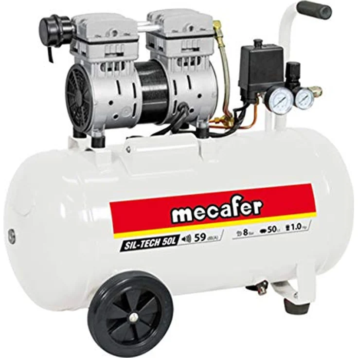 MECAFER 425523, Horizontaler geräuschloser Luftkompressor mit 8 bar und 24 L Tankvolumen, leiser Betrieb bei 59 dB – Bild 10