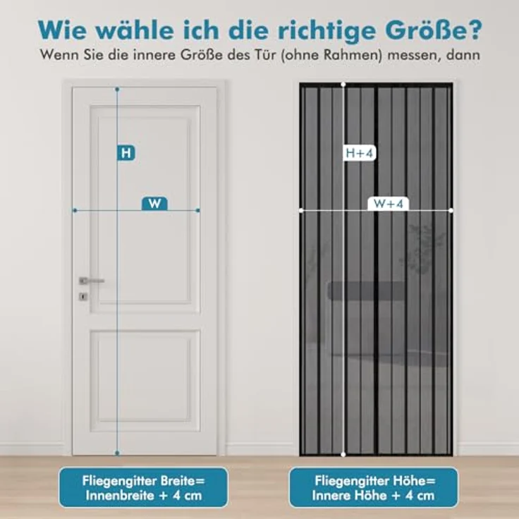 Sekey Magnet Fliegengitter Balkontür, Türvorhang Insektenschutz für Schiebetüren, 120x230cm, schwarz, ohne Bohren, einfache Montage – Bild 5