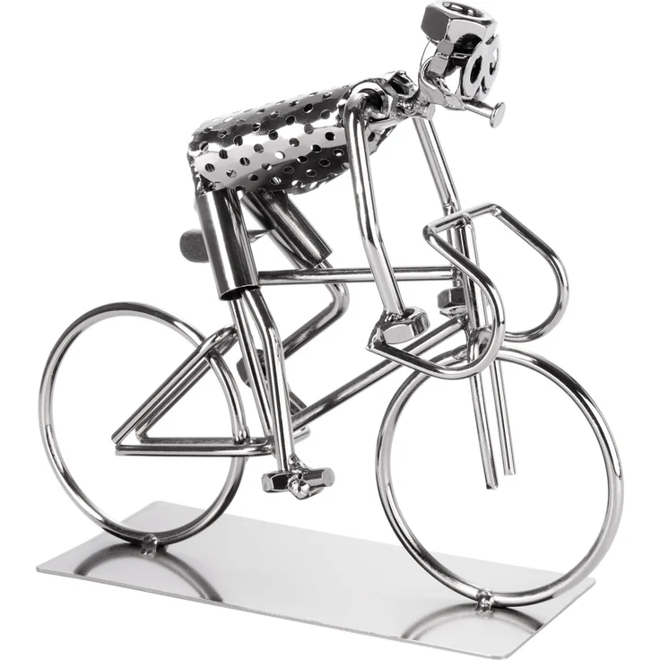 Schraubenmännchen Fahrradfahrer - Fahrrad Eisenfigur Metallfigur – Bild 1