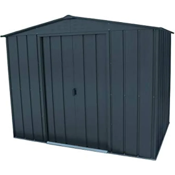 Duramax TOP 8 x 6 (4.37 m²) Metall gerätehaus, hergestellt aus verzinktem Stahl, verstärkte Dachkonstruktion, wartungsfreies und witterungsbeständiges Metallgerätehaus, Geräteschuppen, Anthrazit