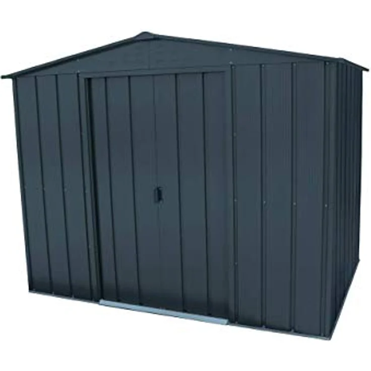 Duramax TOP 8 x 6 (4.37 m²) Metall gerätehaus, hergestellt aus verzinktem Stahl, verstärkte Dachkonstruktion, wartungsfreies und witterungsbeständiges Metallgerätehaus, Geräteschuppen, Anthrazit – Bild 1