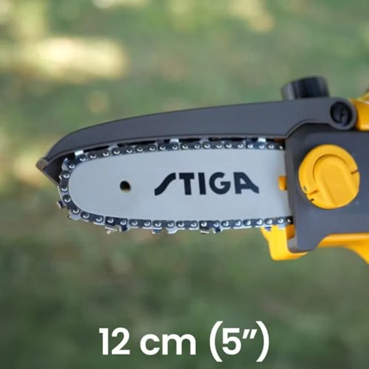 Stiga PR 100e Kit, 20 V Akku-Kettensäge mit 13 cm Schwert, inkl. Akku (2 Ah) und Ladegerät, ergonomischer Softgrip-Griff – Bild 5