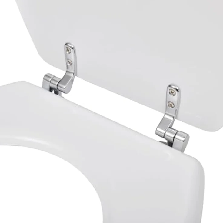 vidaXL Toilettensitz MDF Deckel, Universell einstellbar 12-20 cm, Schlichtes Design, Weiß – Bild 3