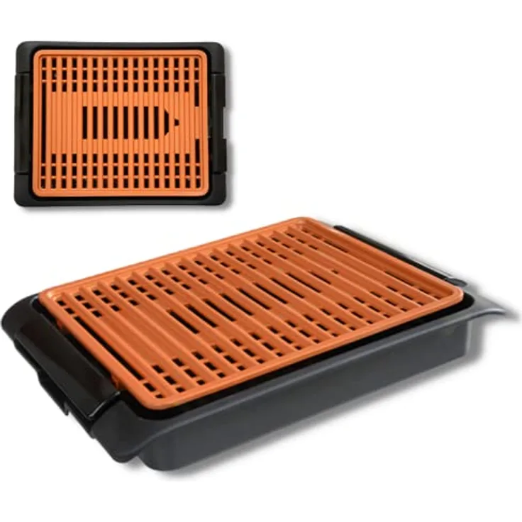 Rauchfreier elektrischer Tischgrill BEST DIRECT Starlyf Smokefree COPPER, Geeignet für Innen- und Aussenbereich, Keramik Antihaftbeschichtung, max. 220 °C [1250 Watt]