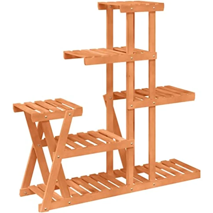 vidaXL Blumenständer, Pflanzständer 95x25x96 cm Massivholz Tanne, Retro-Design, Wandhalterung, belastbar bis 10 kg – Bild 6
