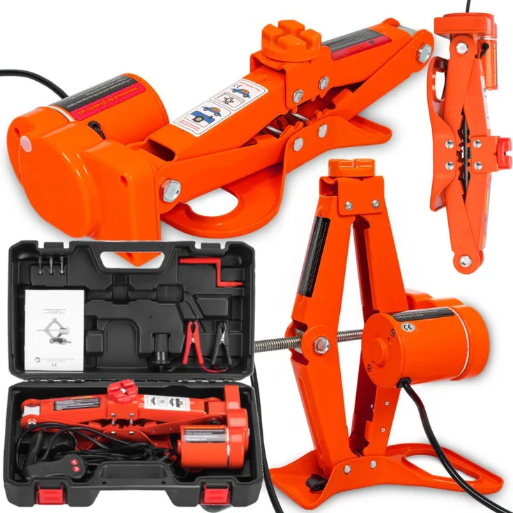 KRAFT&DELE Elektrischer Scherenwagenheber 3T, 12V, 120-350mm, mit Fernbedienung und tragbarem Koffer für Limousine, SUV, LKW Reifenwechsel