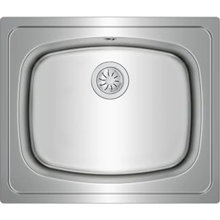 Teka Universe Spüle 60TXP1C, Edelstahl poliert, 1 x Behälter, Ablaufgarnitur mit Korb 3½"