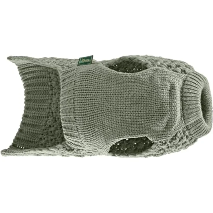 HUNTER Hundepullover Malmö, Größe:30 cm, Farbe:Khaki - Modischer Strickpullover mit Zopfmuster, weich und elastisch – Bild 4