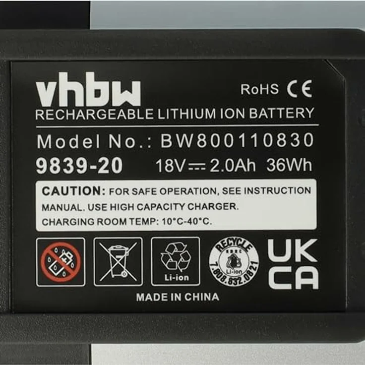 vhbw Akku für Gardena EasyCut Li-18/23 (9824-42), 2000mAh, 18V, Li-Ion, wiederaufladbar mit Überhitzungs- und Überspannungsschutz – Bild 5