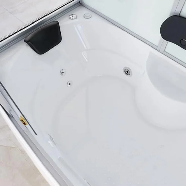 Home Deluxe Dampfdusche DIAMOND BIG Weiß - inkl. Radio, Regendusche und komplettem Zubehör - 190 x 100 x 220 cm, Dampfsauna, Badewanne, Whirlpool – Bild 4
