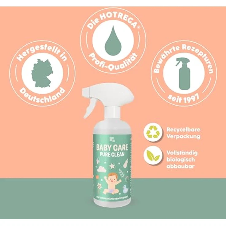 HOTREGA® Baby Care Pure Clean 500 ml Universalreiniger, ohne aggressive Chemikalien, sanft für Babyspielzeug und Möbel – Bild 7