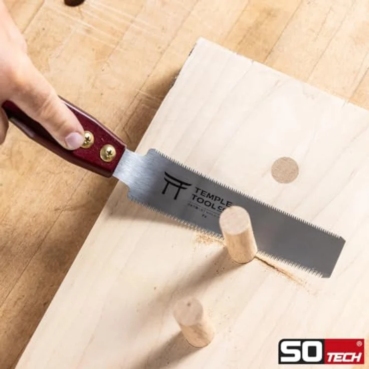 SO-TECH® Japansäge F-150, doppelseitige Flush Cut Zugsäge, 150 mm Klingenlänge für präzise bündige Schnitte in Holz – Bild 4
