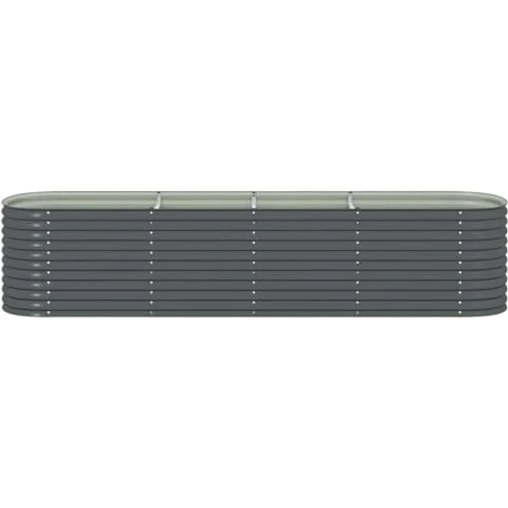 vidaXL Garten-Hochbeet 400 x 80 x 81 cm Verzinkter Stahl Grau – Bild 8