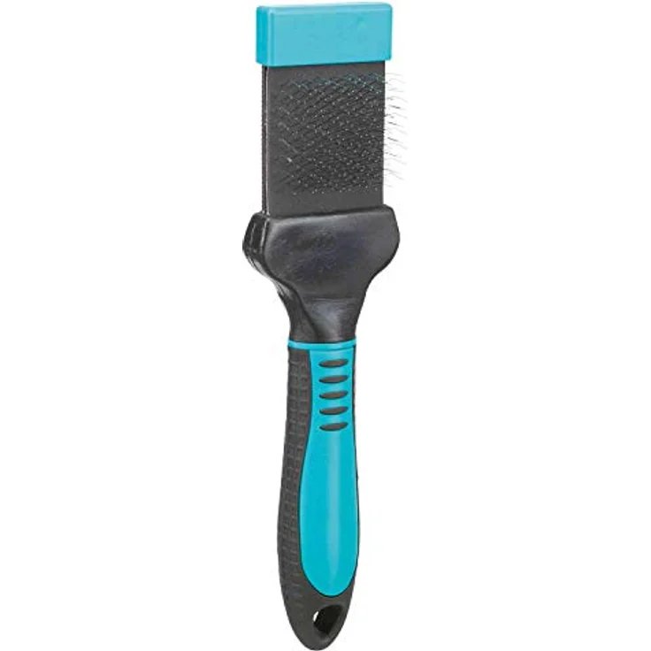 Trixie Flexibler Kopf Weiche Bürste, 20 x 5 cm, 1 Stück - Sanfte Pflege für Top Coat und Base Coat, Extra weiche Draht Borsten, Kunststoff Material, Schwarz – Bild 2
