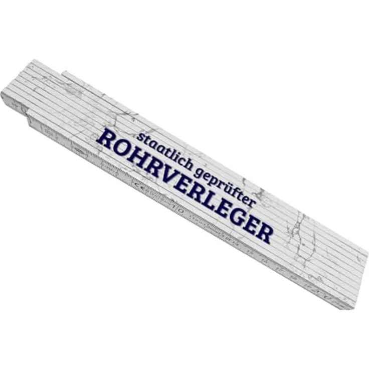 speecheese Rohrverleger Meterstab aus Holz mit Marmorhintergrund, lustiger Gliedermaßstab, 24x3,5 cm, stabil, Geschenkidee zum Richtfest