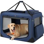 Feandrea Hundebox faltbar, Transportbox Hund, XXXL, Oxford-Gewebe, atmungsaktiv, dunkelblau
