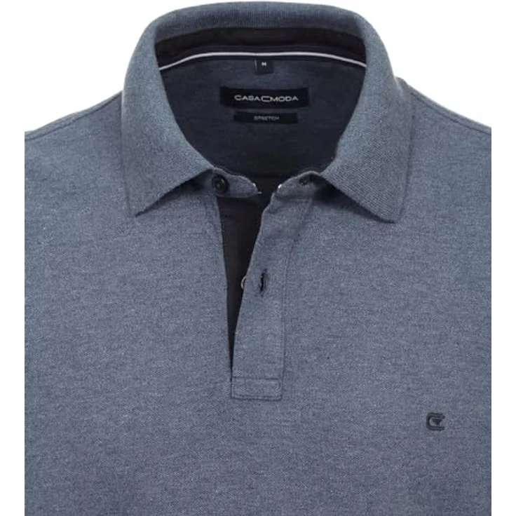 CASAMODA Poloshirt CASAMODA Polo-Shirt uni, bügelleicht, 95 % Baumwolle, 5 % Elasthan, Kurzarm, schwarz – Bild 3
