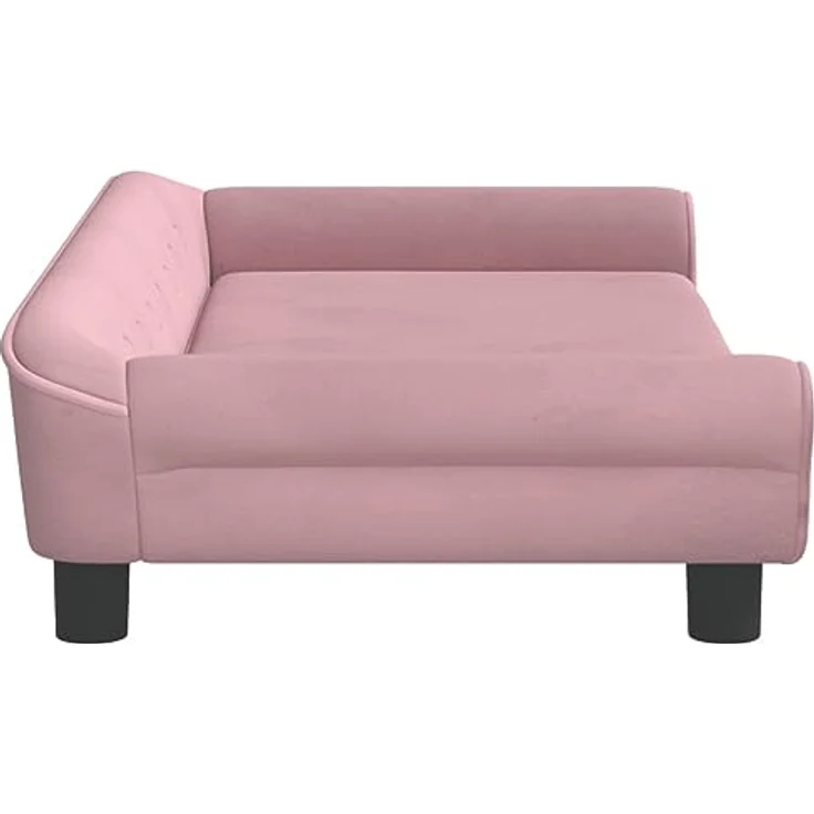 vidaXL Hundebett, Hundekissen mit weicher Polsterung, Hundesofa Hundecouch für kleine Hunde Haustiere, Haustierbett Katzenbett, Rosa Samt – Bild 4