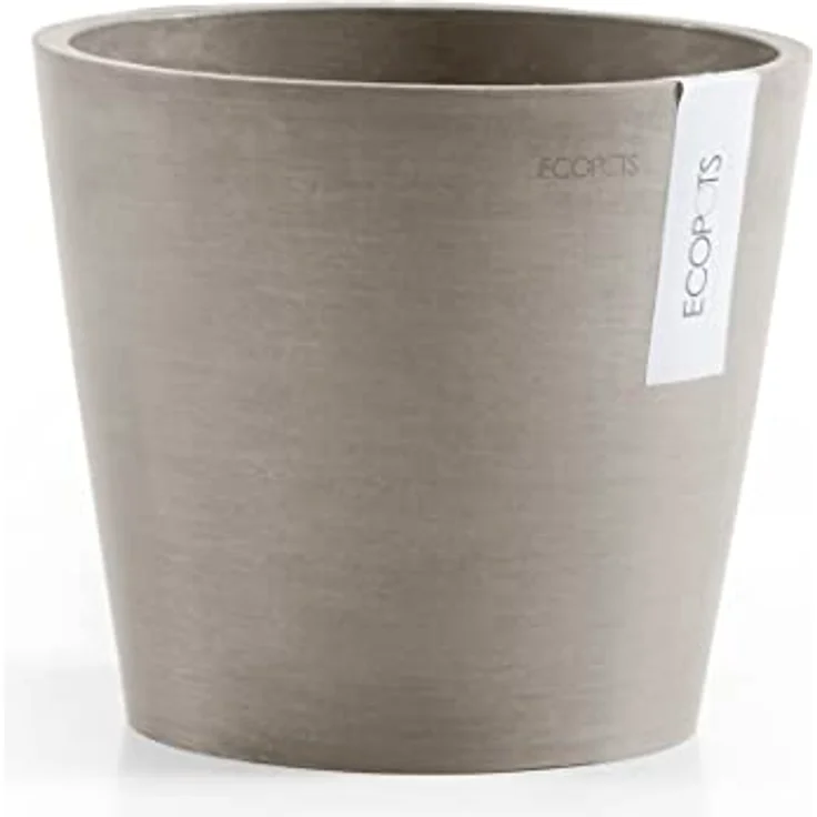 ECOPOTS Runder Vase Amsterdam Ø20 H17 Taupe – Bild 1