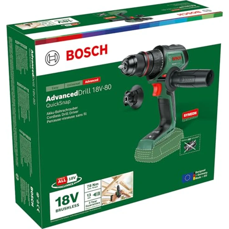 Bosch Home & Garden Akku-Bohrschrauber AdvancedDrill 18V-80 QuickSnap, kraftvoller Bohrschrauber mit 78 Nm Drehmoment, blau – Bild 10