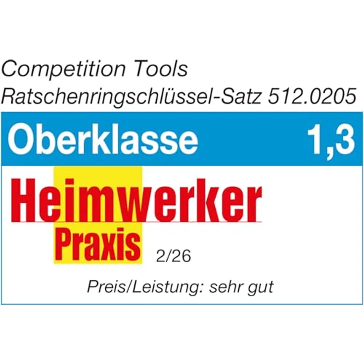 Competition 512.0205 Ratschenringschlüssel-Satz, 5-tlg., FlankTraction-Profil, extra lang, 72 Zähne, matt satiniert verchromt – Bild 2