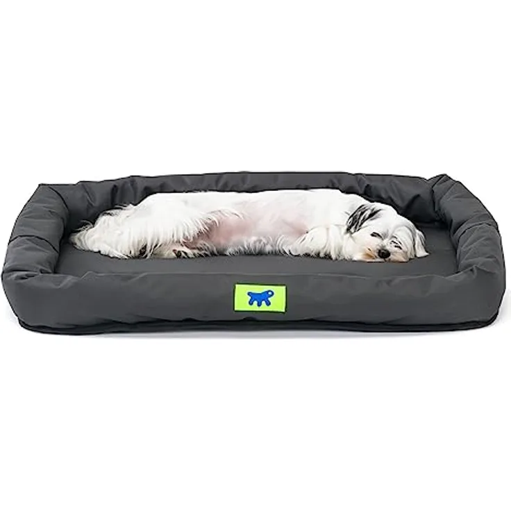 Ferplast Hundebett TENDER TECH 60, Hundematte, Hundekissen Haustierbett mit abnehmbarem Bezug, strapazierfähiger, kratzfester High-tech Stoff, wasserfest, waschbar, 61 x 46 x h 5 cm, schwarz