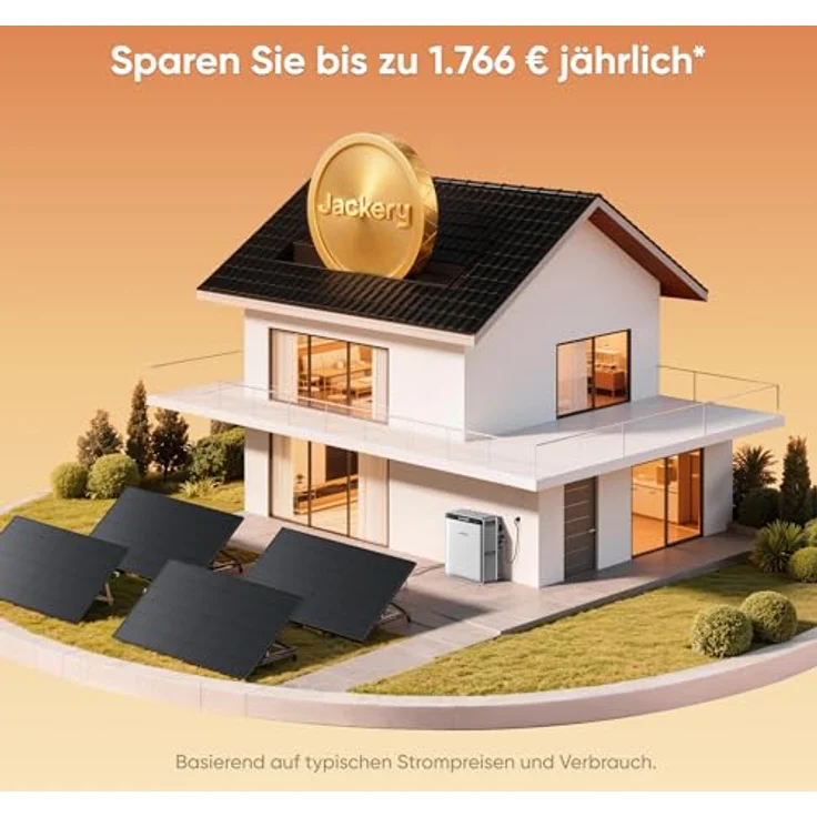 Jackery SolarVault 3 Pro Balkonkraftwerk, 1200W Ausgang, 4000W PV-Eingang, erweiterbarer Speicher 2,52–15,12kWh, Plug & Play, KI-gestützte Steuerung – Bild 5