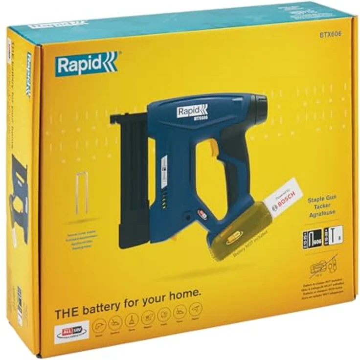 Rapid Akku-Tacker BTX606 18 V, leistungsstarker Tacker für Klammern und Nägel mit einstellbarer Schlagkraft, inkl. 120 Klammern – Bild 11