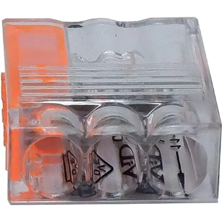 ViD VC03 Mini-Steckklemme, 3-polig für Kabel 0,5-2,5 mm², VDE-zertifiziert, 100 Stück, weiß – Bild 2