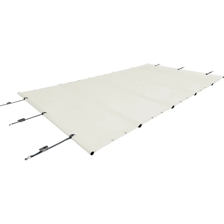 SafeDeluxe Pool-Abdeckplane, rollbare Sicherheitsabdeckung aus wetterfestem PVC, reißfest und wasserfest, mit Abflussöffnungen