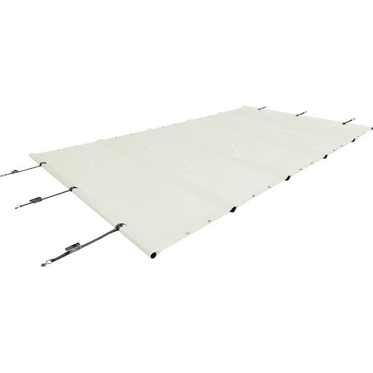 SafeDeluxe Pool-Abdeckplane, rollbare Sicherheitsabdeckung aus wetterfestem PVC, reißfest und wasserfest, mit Abflussöffnungen