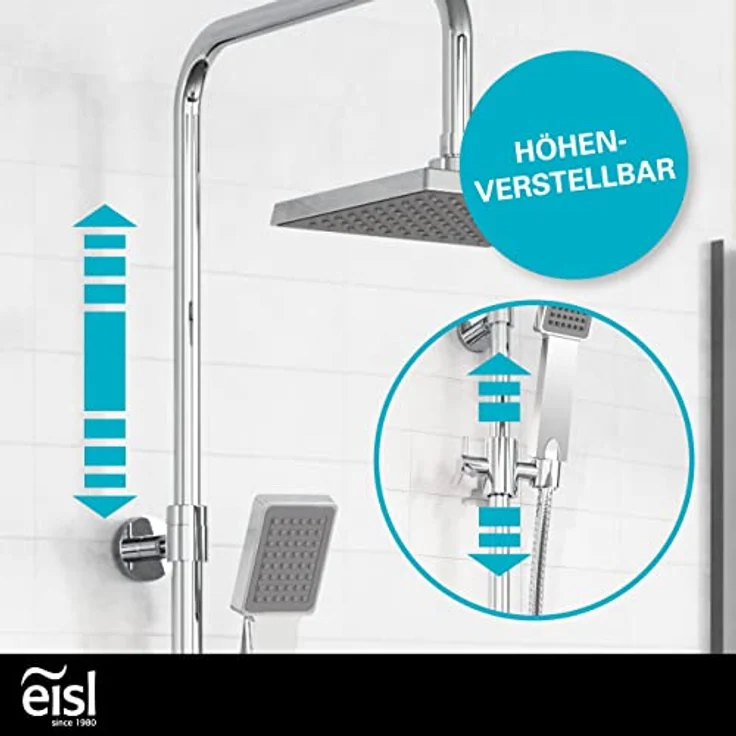 Eisl Brausegarnitur Easy Refresh, Höhe 127 cm, Antikalknoppen und integrierte Wassersparfunktion – Bild 2