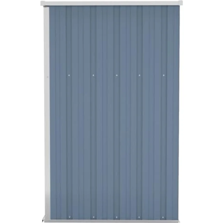 vidaXL Anbauschuppen Grau 118x100x178 cm Verzinkter Stahl, Gartenschuppen mit Doppeltüren und Kunststoff-Türgriff – Bild 5