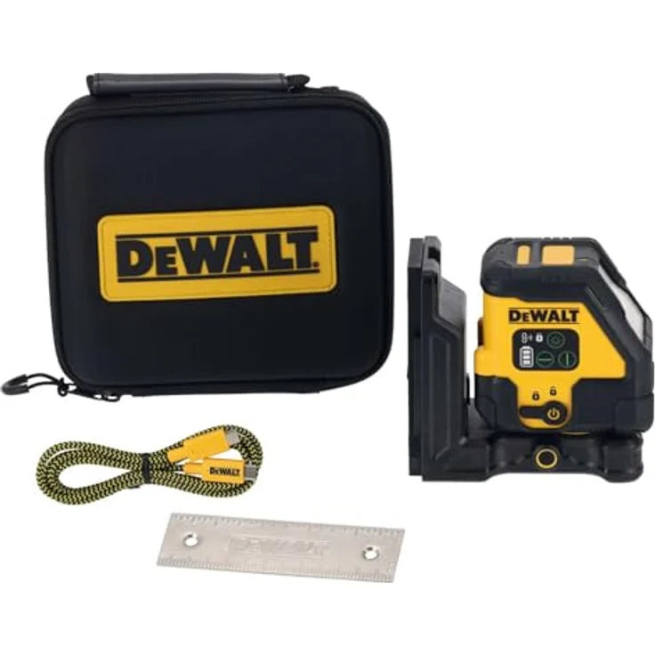 Dewalt DCLE14201GB, Linienlaser mit integriertem Akku und USB-C, grün, 30m Reichweite, IP65, Selbstnivellierung – Bild 1