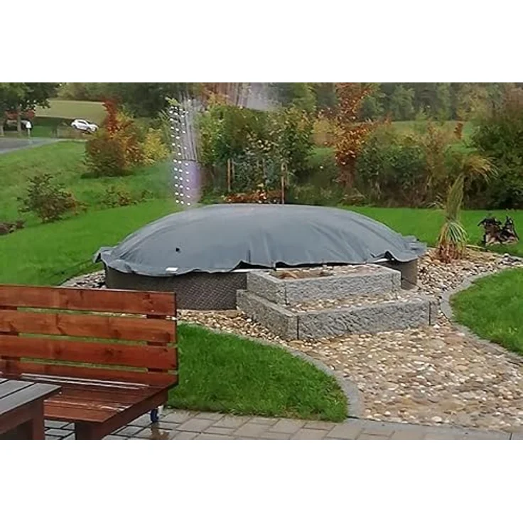 AirDeluxe Pool-Abdeckplane, Runde aufblasbare Poolabdeckung aus wetterfestem PVC, Profi-Qualität, reißfest und wasserfest – Bild 8