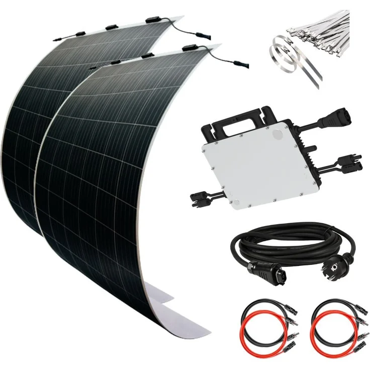 MyVoltaics MyUltraleicht Balkonkraftwerk 620 Watt | 2 Flexible Leichtmodule, Glasfrei, Genehmigungsfrei | PV-Anlagen und Balkonkraftwerke – Bild 1
