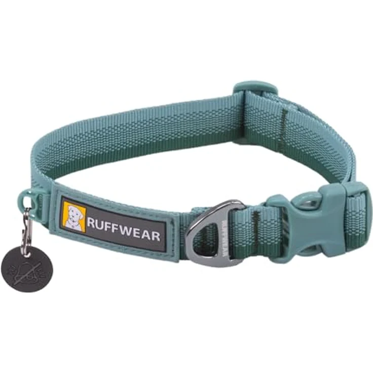 Ruffwear Front Range-Halsband, Hundehalsband mit V-Ring, längenverstellbares Haustier-Hundehalsband, bequemer weicher Stoff, Haustierhalsband mit Hundeleinen-Befestigungsring, River Rock Green 20"-26" – Bild 1