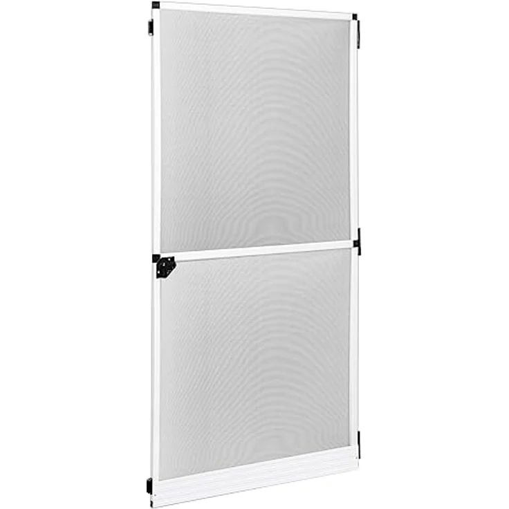 Grafner Fliegengitter Tür, Aluminiumrahmen mit Türschließer und Trittschutz, individuell zuschneidbar, Fiberglas-Gewebe, slim Design, weiß, 120 x 240 cm – Bild 2