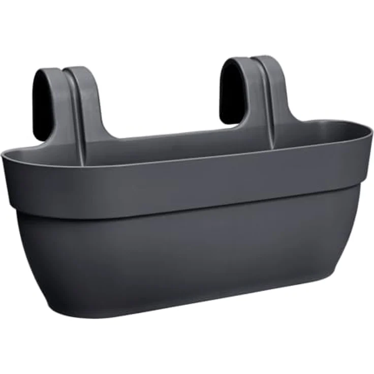 elho Vibia Campana Easy Hanger L 46 - Übertopf für Balkon & Außen - Ø 46.0 x H 26.5 cm - Schwarz/Anthrazit – Bild 2