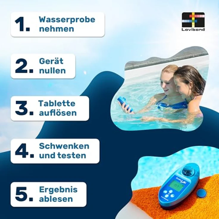 Lovibond Scuba 3s, smarter elektronischer Pooltester mit NFC-Technologie und App-Kompatibilität, speichert bis zu 100 Datensätze – Bild 3