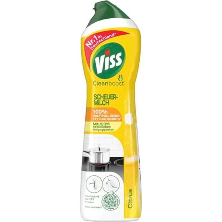 Viss Cleanboost Scheuer-Milch Citrus 500ml - Gegen Fett und Schmutz (1 Allzweckreiniger)