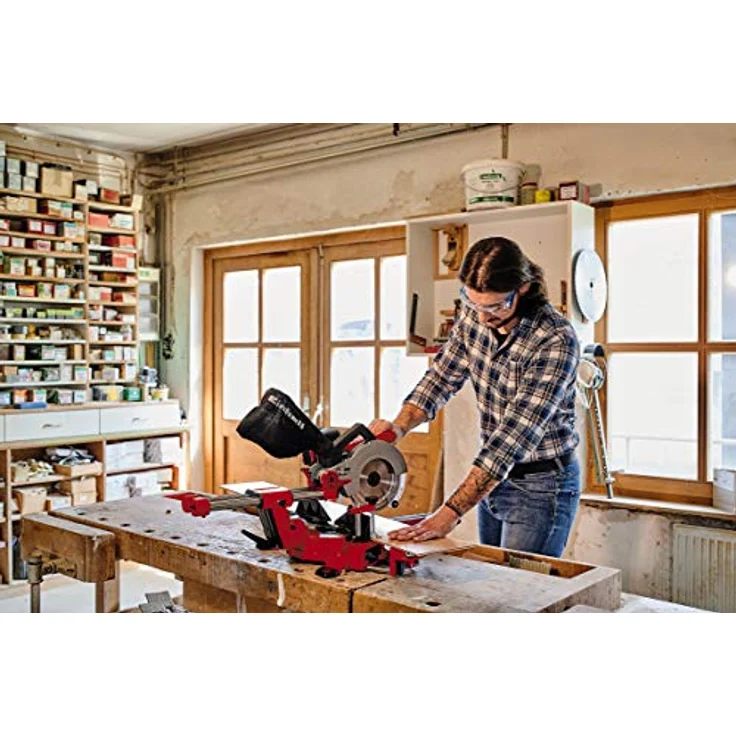 Einhell Akku-Zug-Kapp-Gehrungssäge TE-SM 36-210 Li-Solo Power X-Change PXC (Li-Ion, 36 V, leichtgängige Zugfunktion, Schnittlinien-Laser, ohne Akku und Ladegerät) – Bild 4